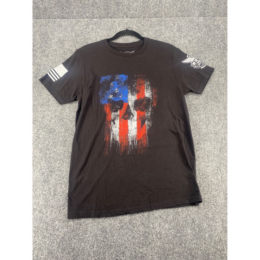 We The People Holsters T-Shirt Mens M Black USA Flag Skull 2nd Amendment Tee
